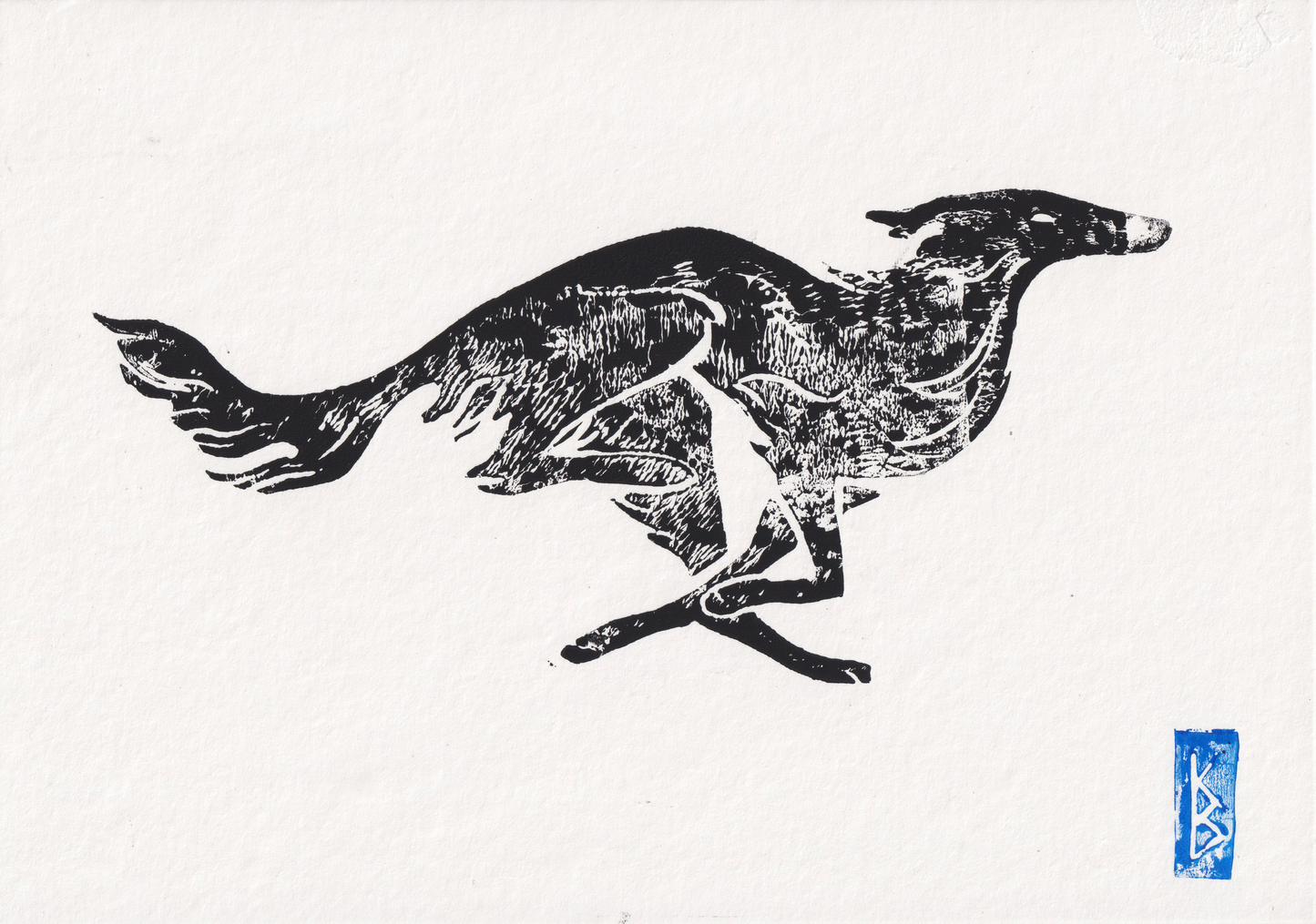 Silken Windhound (2026) - Linocut Test Prints