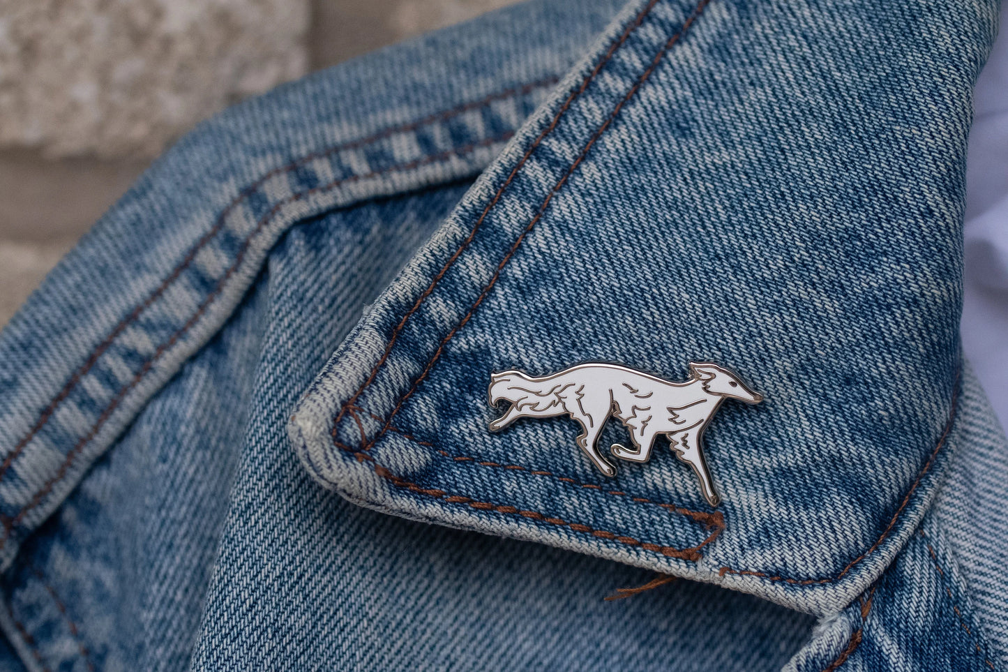 Silken Windhound Enamel Pin