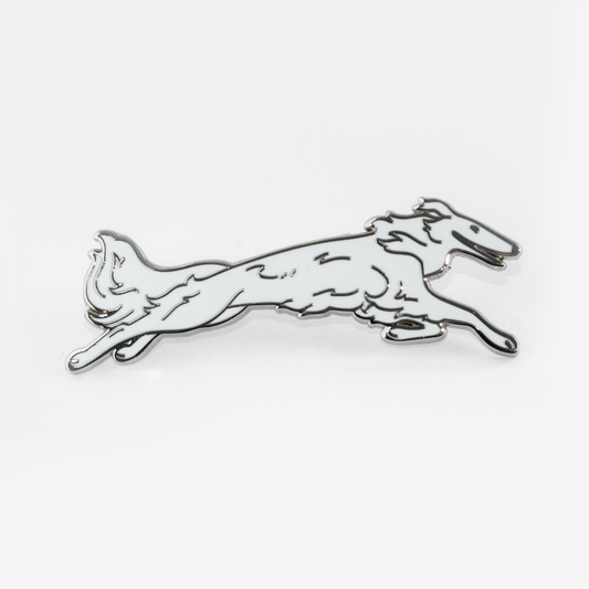 Borzoi Pin - White