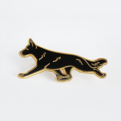 German Shepherd Dog Pin - Black