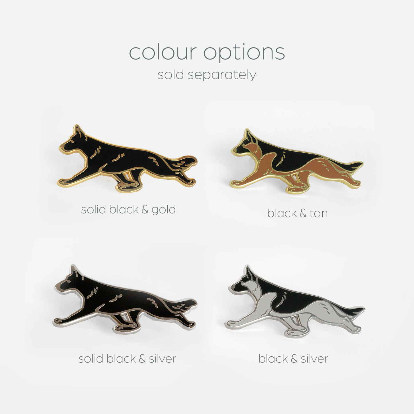 German Shepherd Dog Pin - Silver