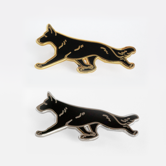 German Shepherd Dog Pin - Black