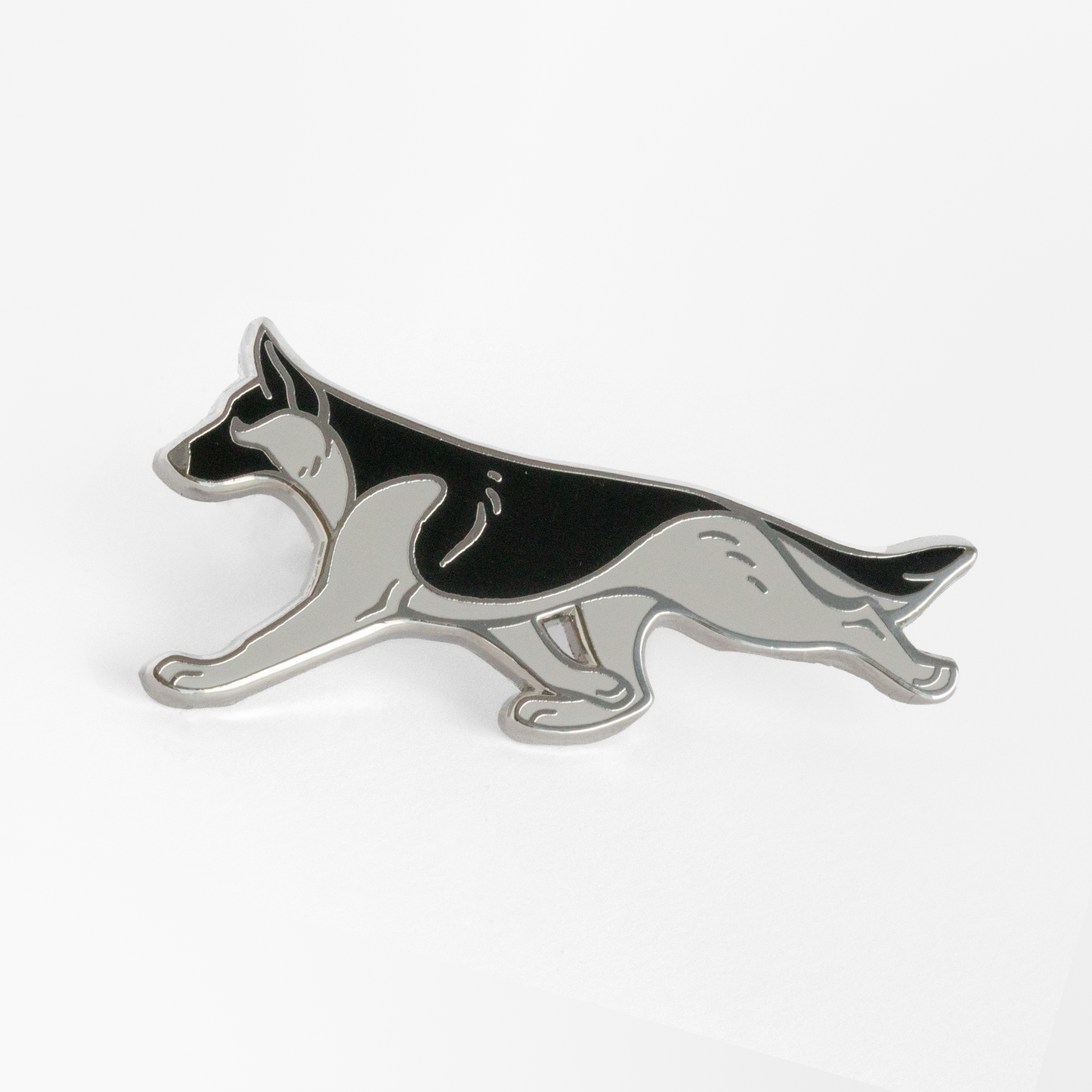 German Shepherd Dog Pin - Silver