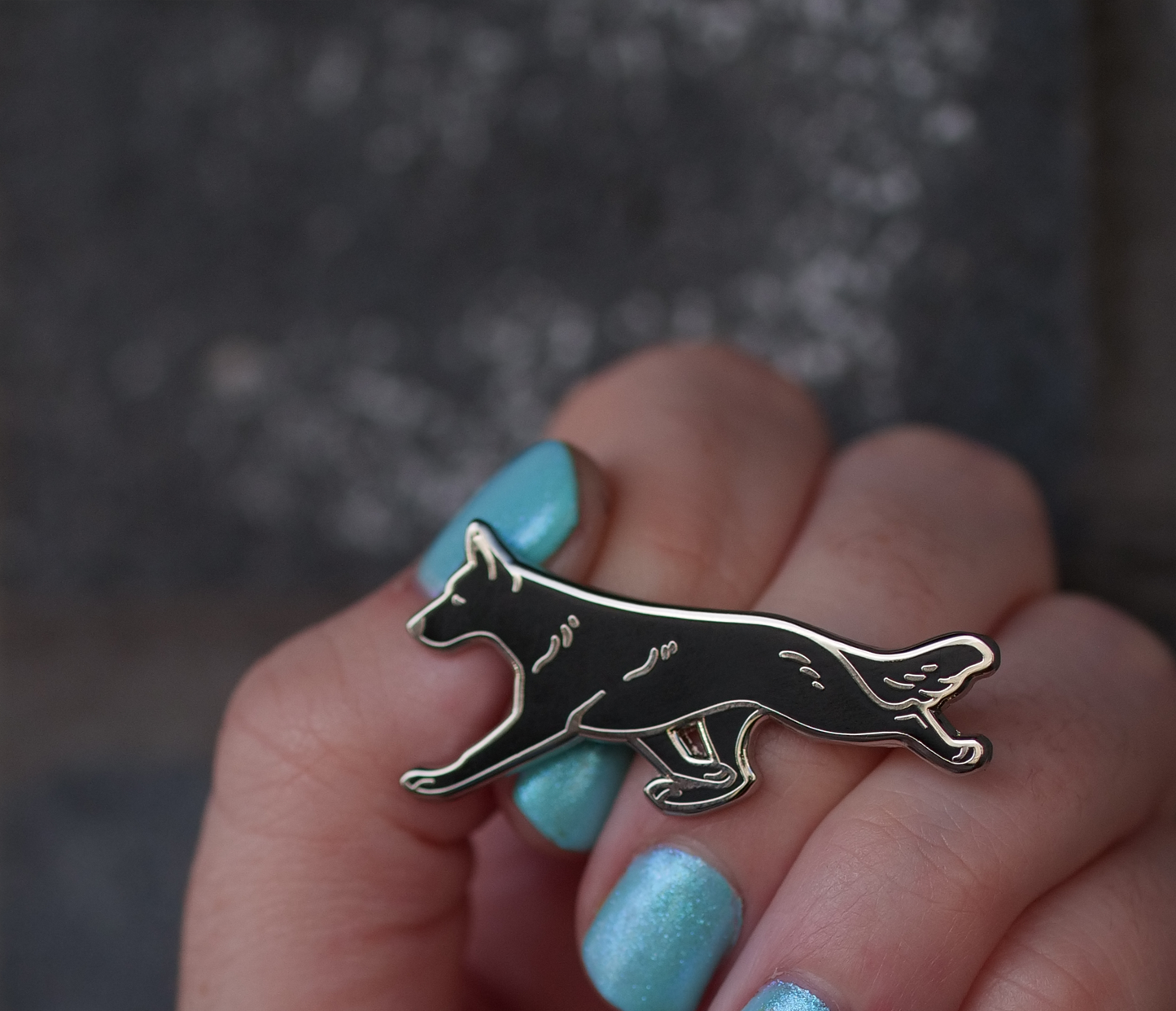 German Shepherd Dog Pin - Black