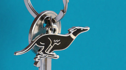 Greyhound Keychain - Black & Silver