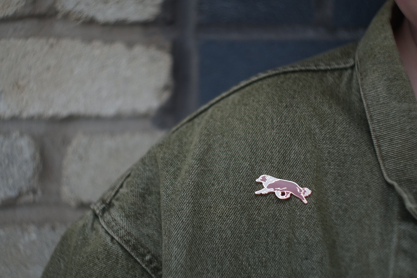 Border Collie Pin - Red