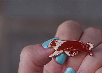 Border Collie Pin - Red