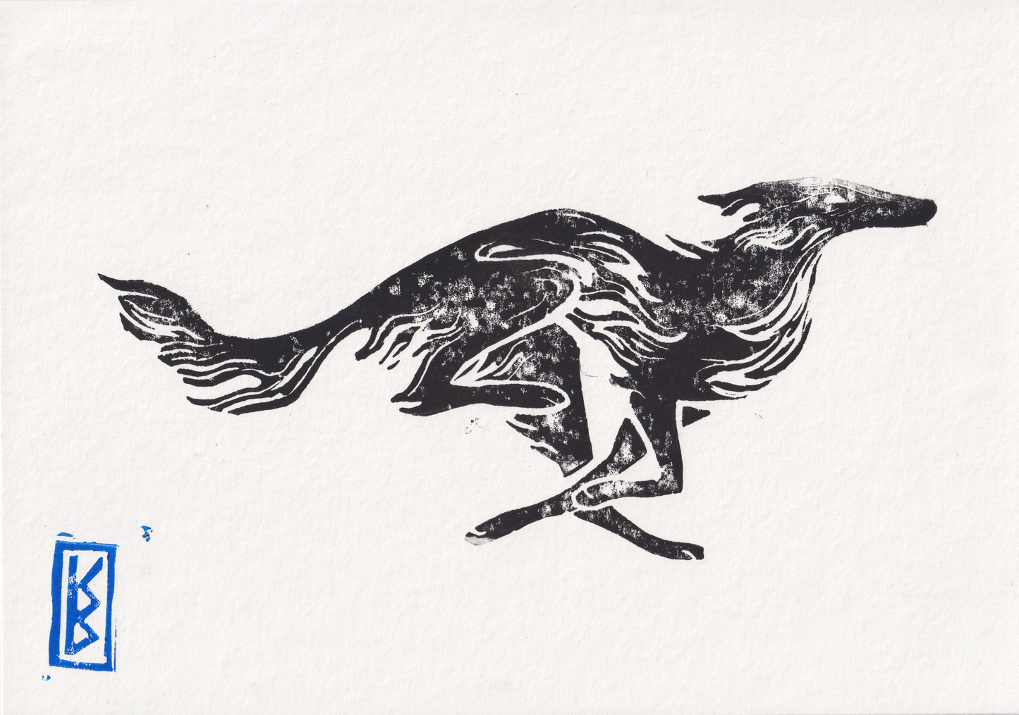 Silken Windhound (2026) - Linocut Test Prints