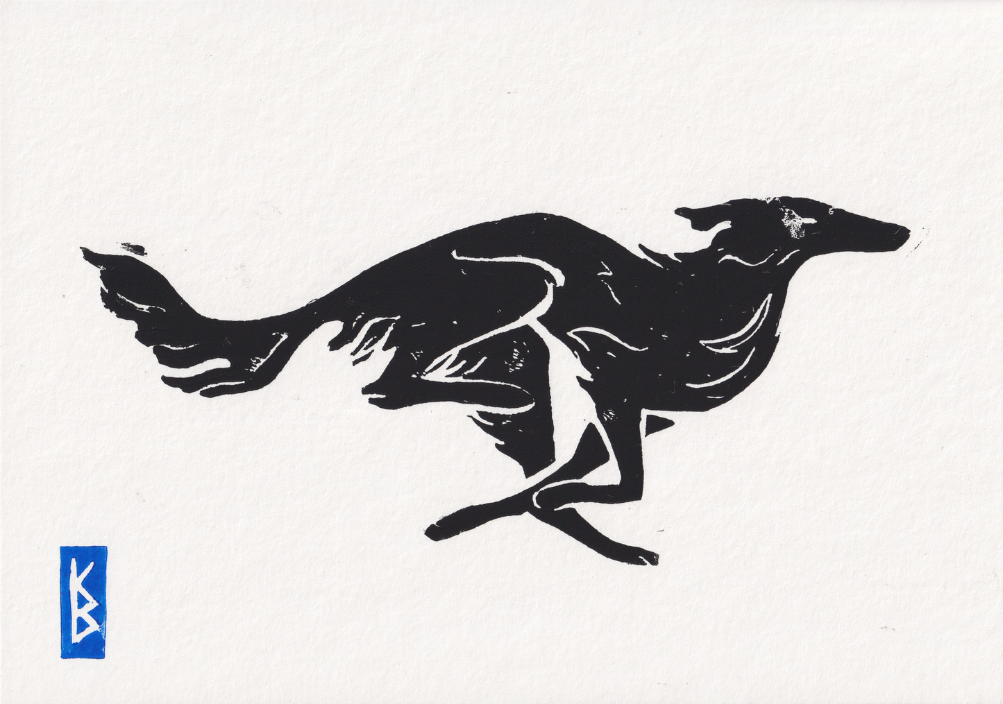 Silken Windhound (2026) - Linocut Test Prints