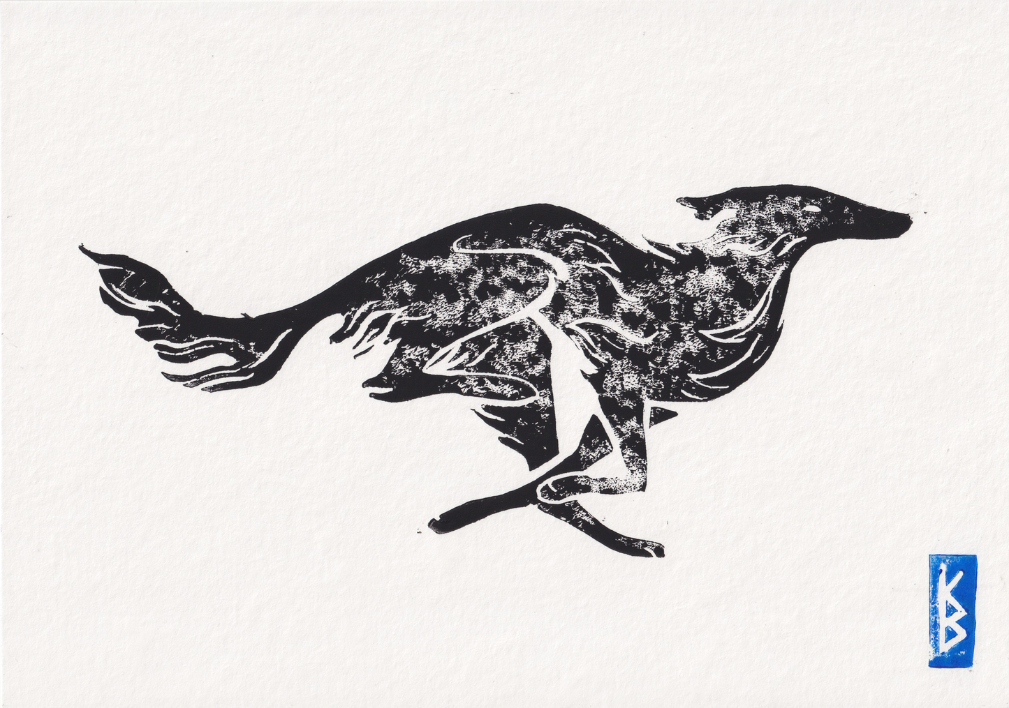 Silken Windhound (2026) - Linocut Test Prints