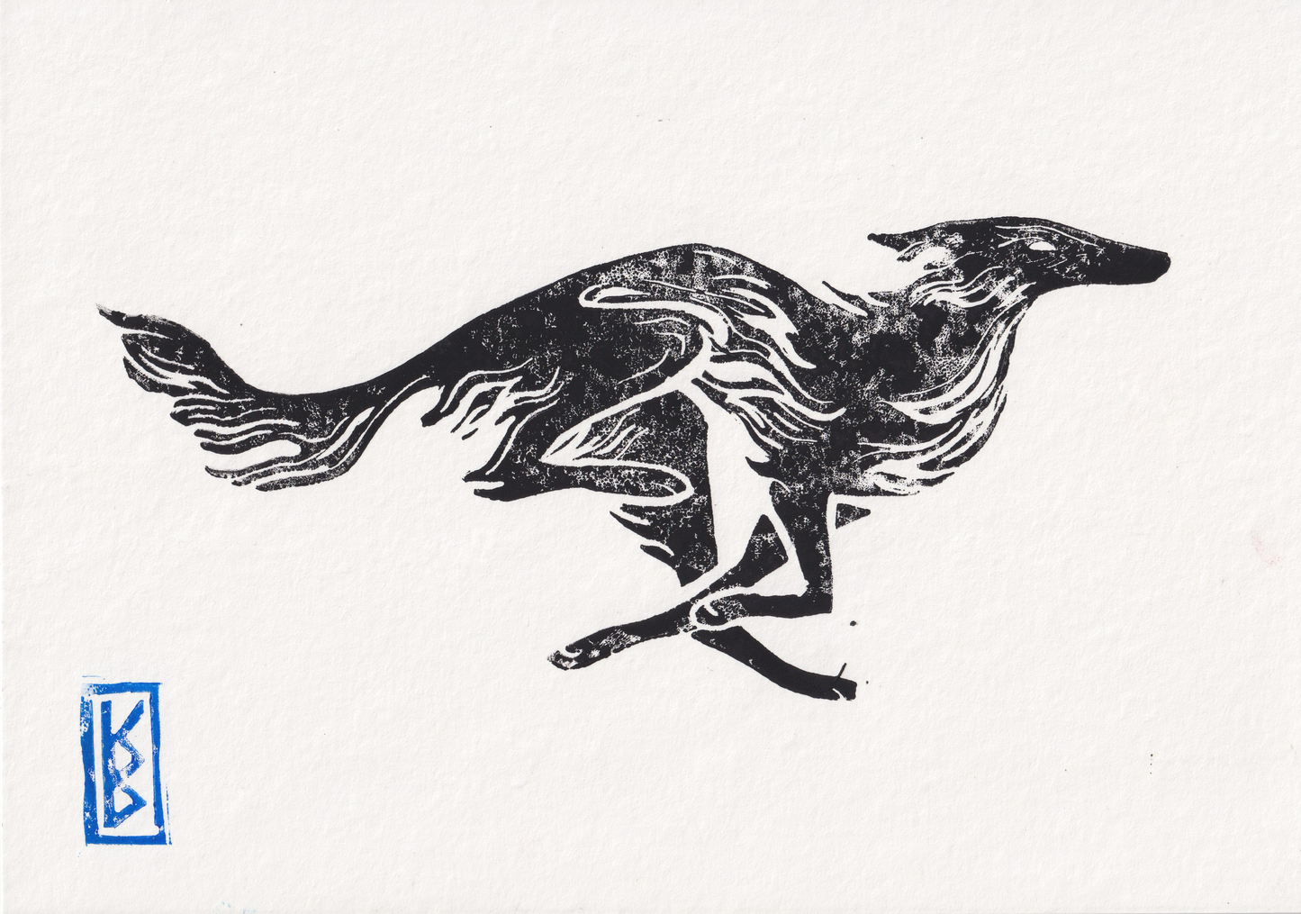 Silken Windhound (2026) - Linocut Test Prints