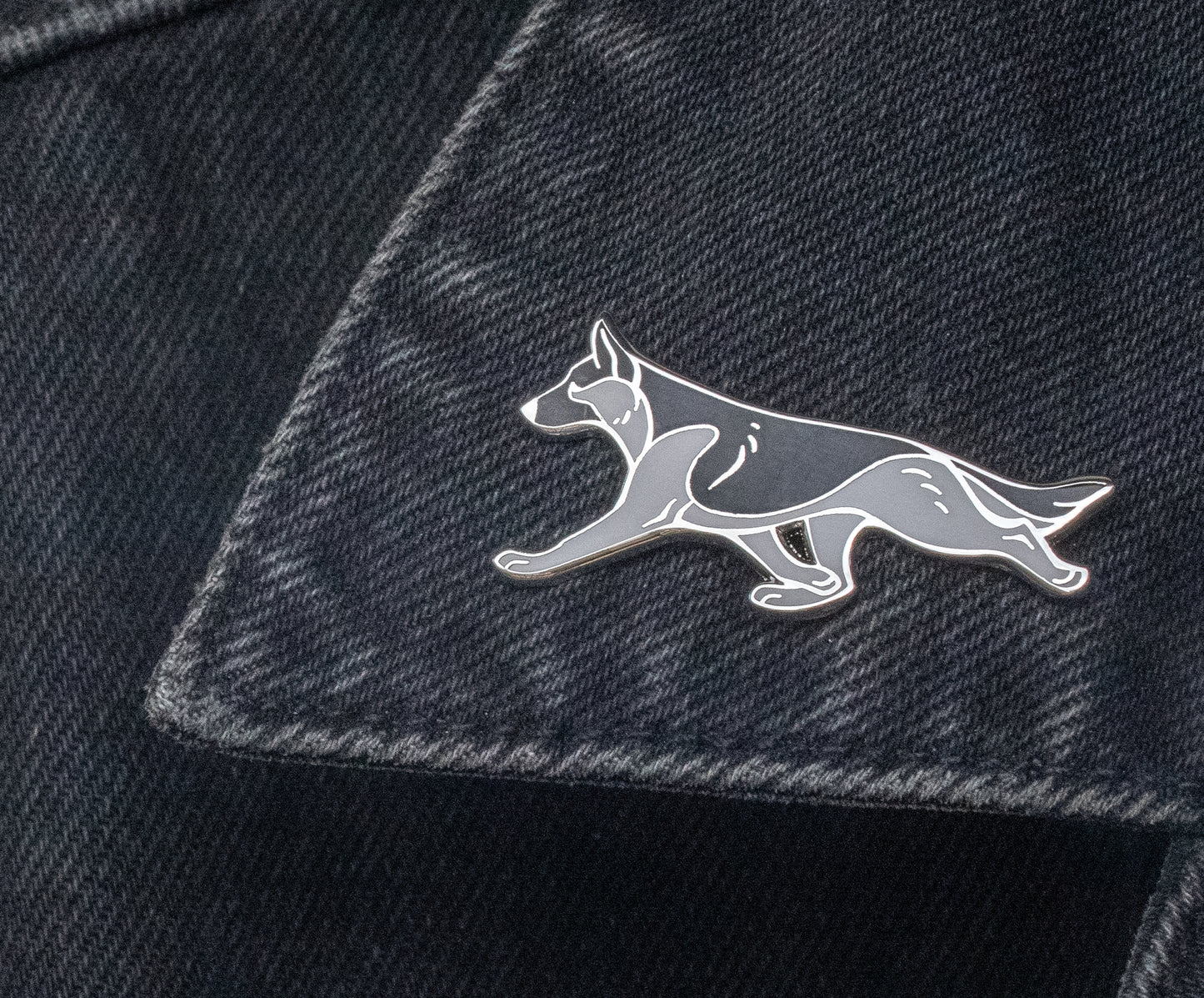 German Shepherd Dog Pin - Silver