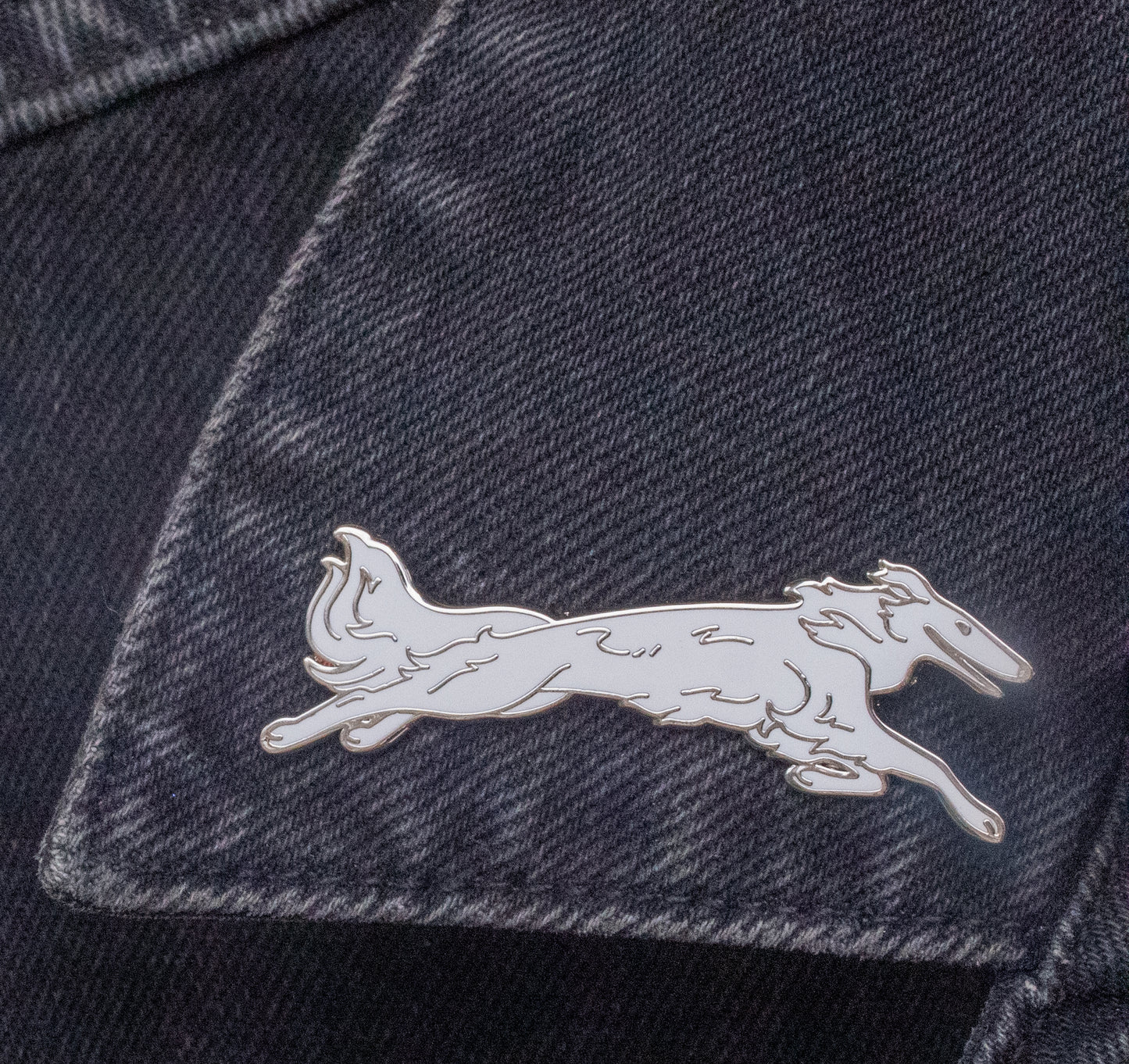 Borzoi Pin - White