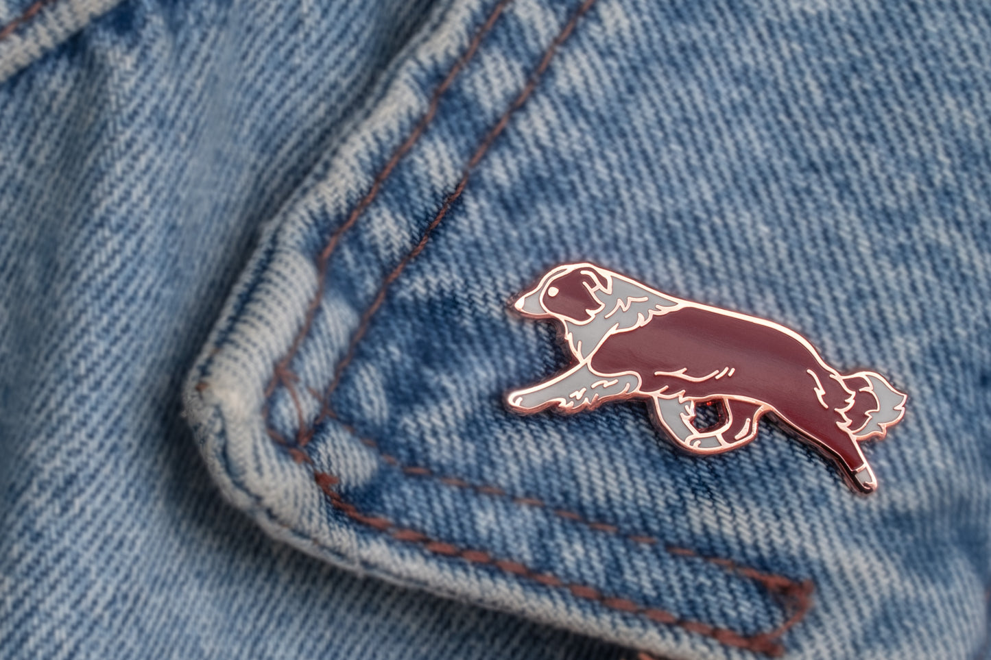 Border Collie Pin - Red