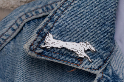 Borzoi Pin - White