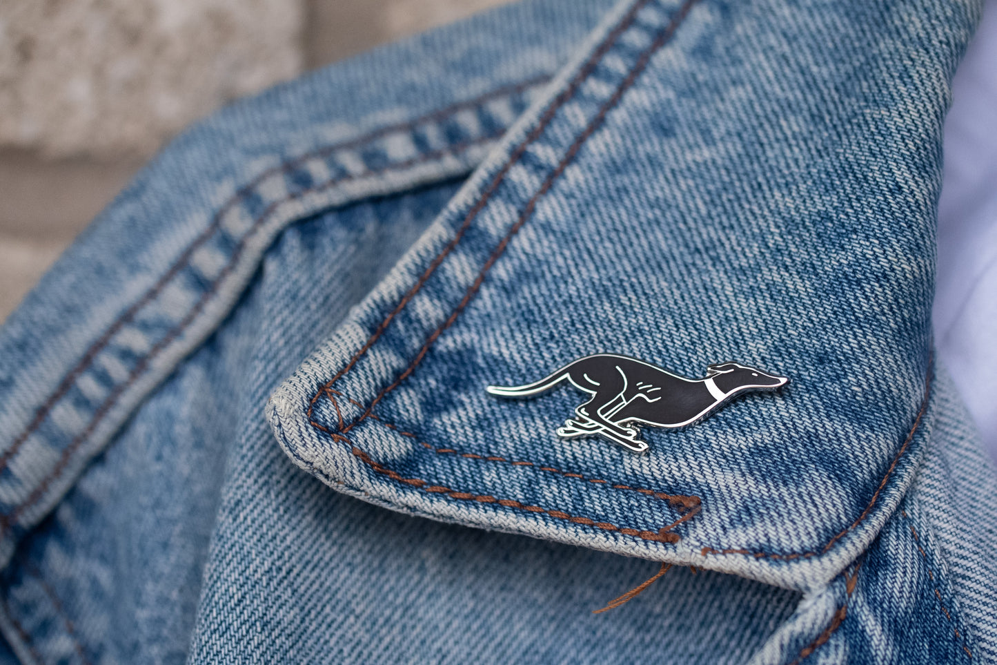 Greyhound Pin - Black