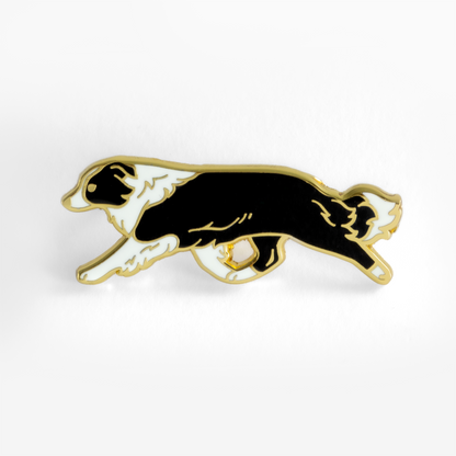 Border Collie Pin - Black