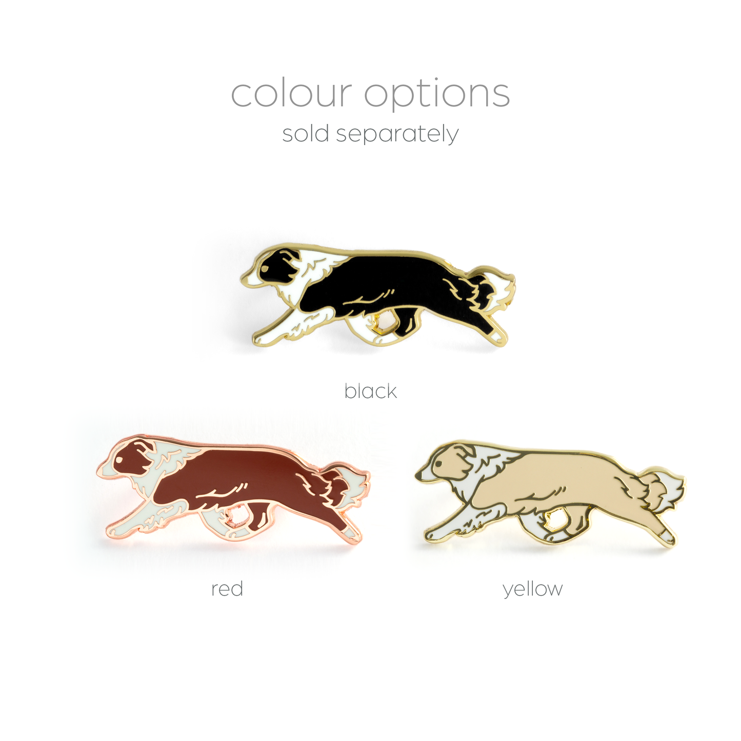 Border Collie Pin - Black