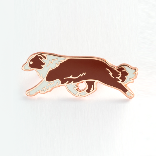 Border Collie Pin - Red