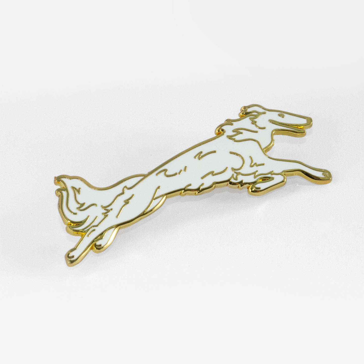 Borzoi Pin - White