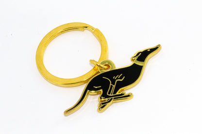 Greyhound Keychain - Black & Gold