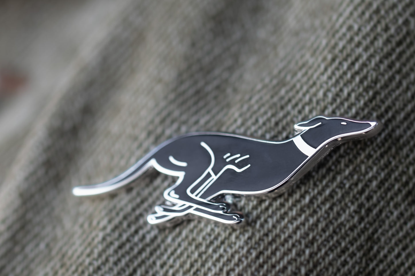 Greyhound Pin - Black