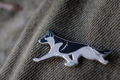 German Shepherd Dog Pin - Silver