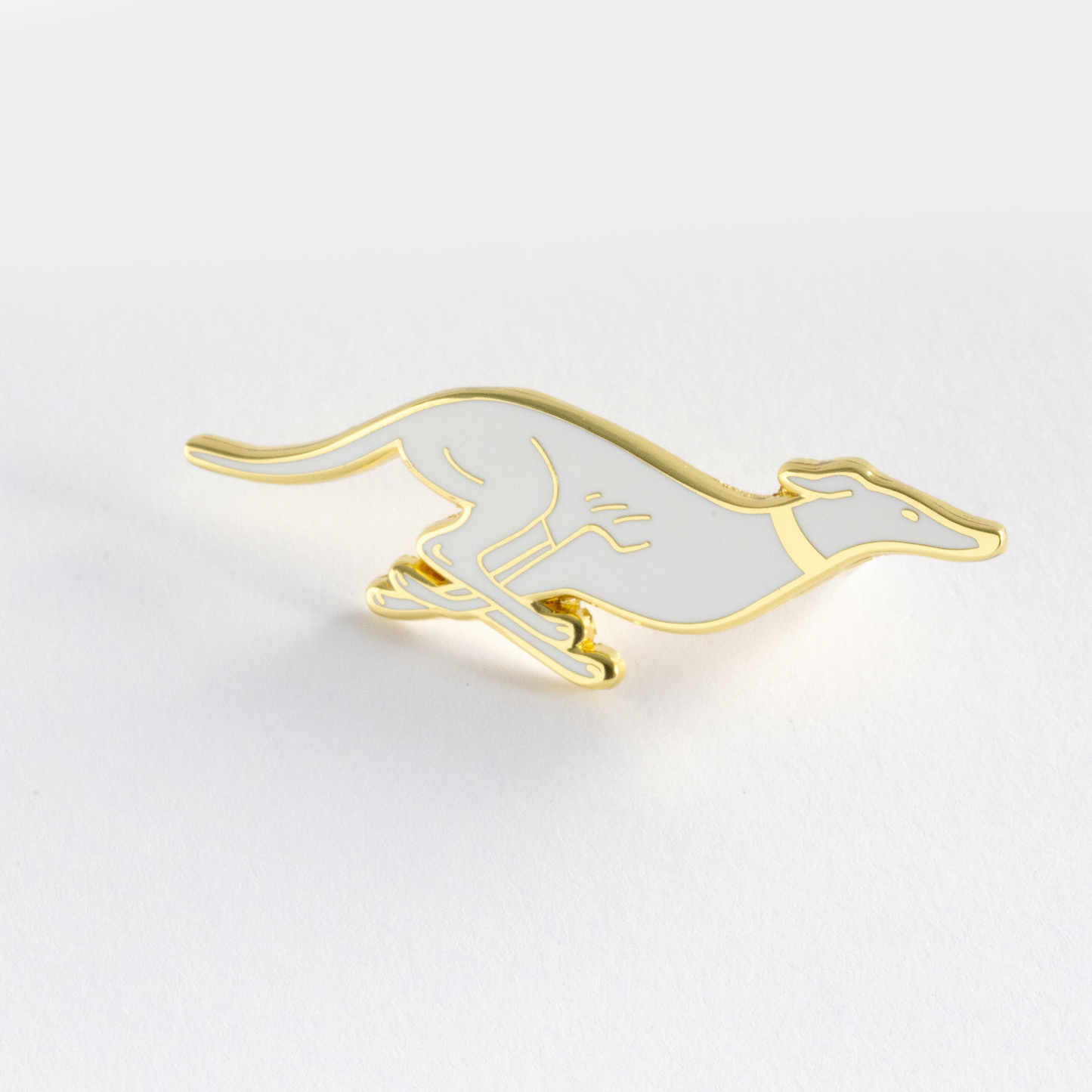 Greyhound Pin - White