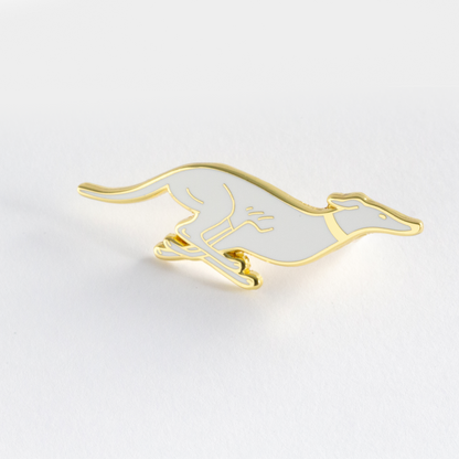 Greyhound Pin - White