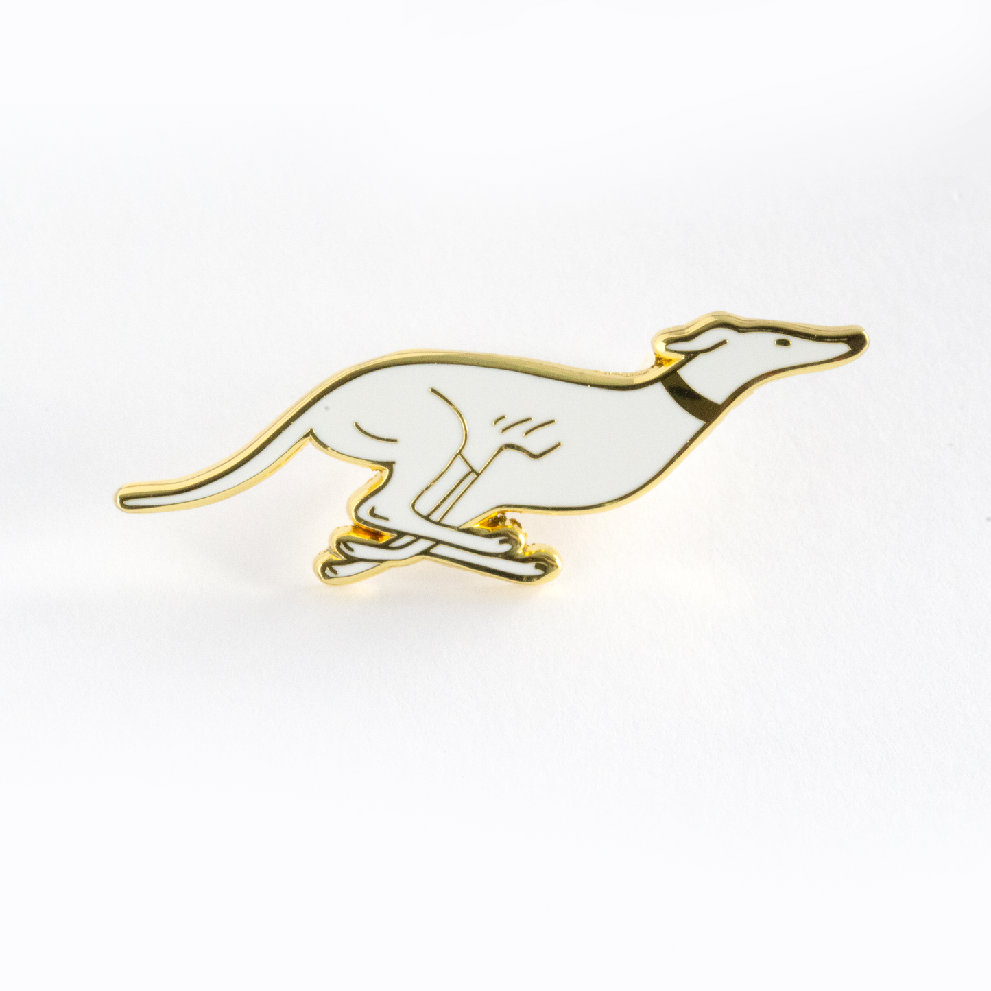 Greyhound Pin - White